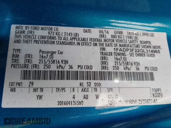 ✅ 2016 Ford Focus SE • VIN: 1FADP3F22GL314965 • Lot: 43073881. Wystawiony na IAAI z przebiegiem 126 844 mil. Bezpłatny archiwum sprzedaży aukcyjnych z USA i szczegółowy raport historii pojazdu na DreamBid. Zdjęcie 9.