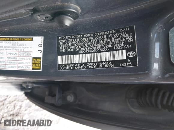 ✅ 2011 Toyota Prius I • VIN: JTDKN3DU2B5370235 • Лот: 41649381. Опубликован ранее на IAAI с пробегом 242 560 миль. Бесплатный доступ к архиву аукционных продаж из США и подробный отчёт об истории автомобиля на DreamBid. Изображение 9.