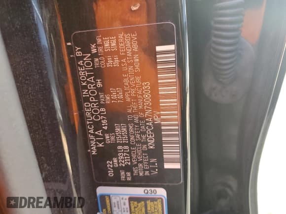 ✅ 2022 Kia Seltos LX • VIN: KNDEPCAA7N7308033 • Лот: 47211355. Опубликован ранее на Copart с пробегом 82 999 миль. Бесплатный доступ к архиву аукционных продаж из США и подробный отчёт об истории автомобиля на DreamBid. Изображение 14.