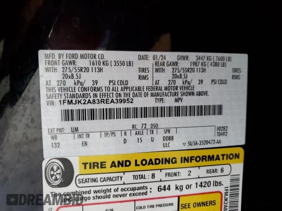 ✅ 2024 Ford Expedition Max Limited • VIN: 1FMJK2A83REA39952 • Lot: 86554705. Listed on Copart with 45,236 mi. Free auction sales archive from the USA and detailed vehicle history report at DreamBid. Image 13.