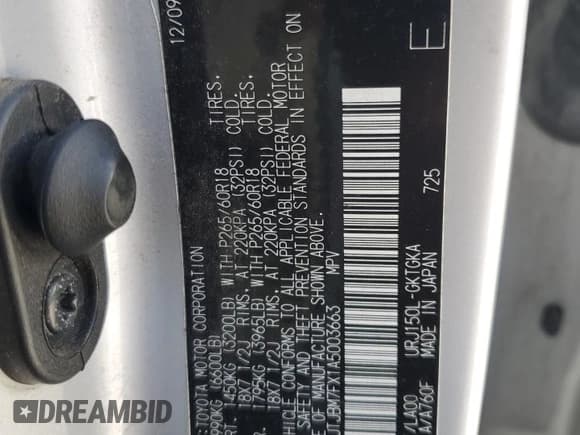 ✅ 2010 Lexus GX 460 • VIN: JTJBM7FX1A5003663 • Lot: 80763545. Wystawiony na Copart z przebiegiem 46 385 mil. Bezpłatny archiwum sprzedaży aukcyjnych z USA i szczegółowy raport historii pojazdu na DreamBid. Zdjęcie 12.