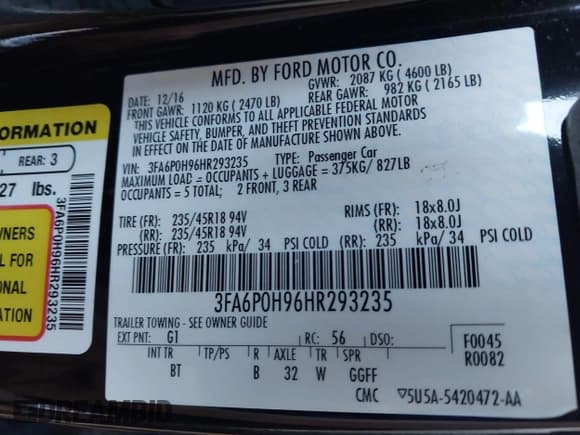 ✅ 2017 Ford Fusion SE • VIN: 3FA6P0H96HR293235 • Lot: 43803024. Wystawiony na IAAI z przebiegiem 133 525 mil. Bezpłatny archiwum sprzedaży aukcyjnych z USA i szczegółowy raport historii pojazdu na DreamBid. Zdjęcie 9.