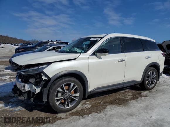 ✅ 2023 Infiniti QX60 Luxe • VIN: 5N1DL1FS3PC358270 • Lot: 45996135. Listed on Copart with 13,932 mi. Free auction sales archive from the USA and detailed vehicle history report at DreamBid. Image 1.