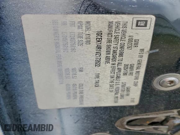 ✅ 1997 Chevrolet Silverado 1500 • VIN: 1GCEK14R1VZ172622 • Lot: 95652835. Listed on Copart with 144,111 mi. Free auction sales archive from the USA and detailed vehicle history report at DreamBid. Image 12.