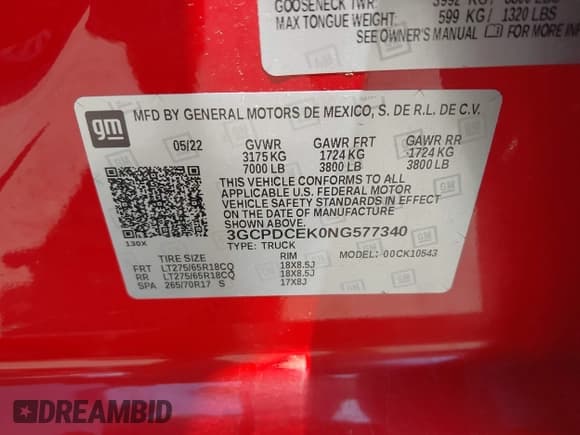 ✅ 2022 Chevrolet Silverado 1500 Custom Trail Boss • VIN: 3GCPDCEK0NG577340 • Лот: 43011035. Опубликован ранее на IAAI с пробегом 48 964 миль. Бесплатный доступ к архиву аукционных продаж из США и подробный отчёт об истории автомобиля на DreamBid. Изображение 9.