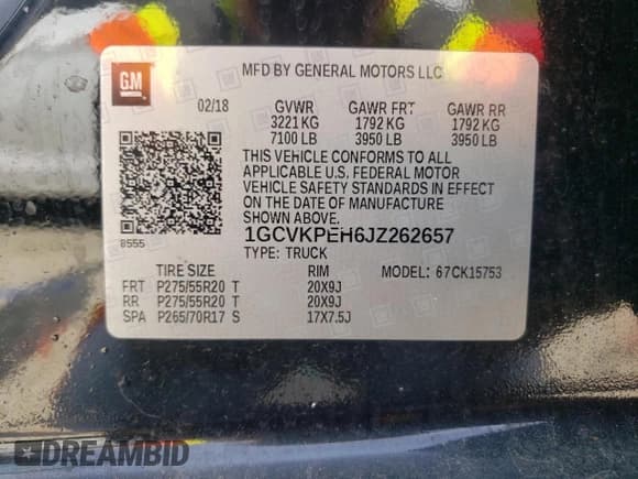 ✅ 2018 Chevrolet Silverado 1500 Custom • VIN: 1GCVKPEH6JZ262657 • Lot: 54443295. Listed on Copart with 59,558 mi. Free auction sales archive from the USA and detailed vehicle history report at DreamBid. Image 12.