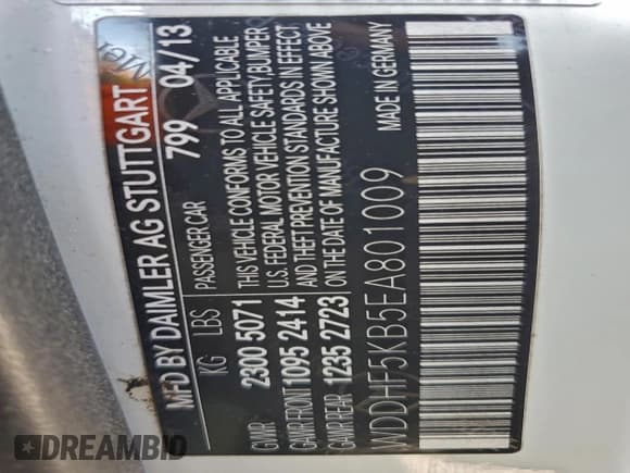 ✅ 2014 Mercedes-Benz E 350 Sport • VIN: WDDHF5KB5EA801009 • Лот: 93886625. Опубликован ранее на Copart с пробегом 151 532 миль. Бесплатный доступ к архиву аукционных продаж из США и подробный отчёт об истории автомобиля на DreamBid. Изображение 13.