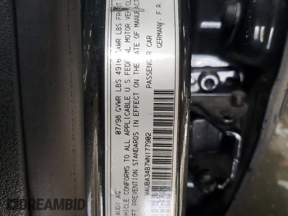 ✅ 1998 Audi A6 • VIN: WAUBA34B7WN177902 • Лот: 44365815. Опубликован ранее на Copart с пробегом 161 476 миль. Бесплатный доступ к архиву аукционных продаж из США и подробный отчёт об истории автомобиля на DreamBid. Изображение 12.