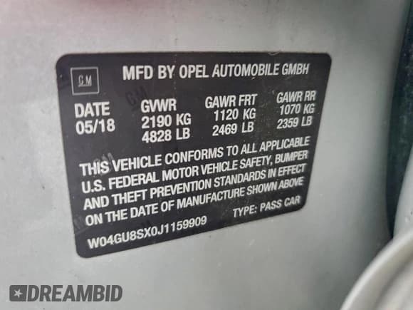 ✅ 2018 Buick Regal Preferred • VIN: W04GU8SX0J1159909 • Лот: 95493455. Опубликован ранее на Copart с пробегом 144 195 миль. Бесплатный доступ к архиву аукционных продаж из США и подробный отчёт об истории автомобиля на DreamBid. Изображение 12.