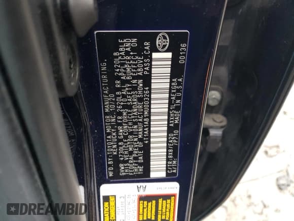 ✅ 2021 Toyota Avalon Hybrid XLE • VIN: 4T1AA1AB1MU003264 • Лот: 73299832. Опубликован ранее на Copart с пробегом 107 735 миль. Бесплатный доступ к архиву аукционных продаж из США и подробный отчёт об истории автомобиля на DreamBid. Изображение 12.