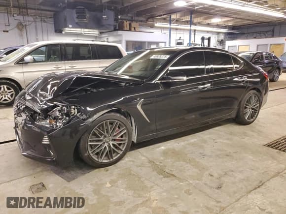 ✅ 2019 Genesis G70 Advanced • VIN: KMTG74LE6KU027192 • Lot: 46609375. Listed on Copart with 50,679 mi. Free auction sales archive from the USA and detailed vehicle history report at DreamBid. Image 1.