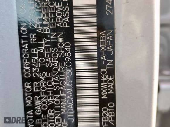 2023 Toyota Prius LE with VIN JTDACAAU5P3009840, listed as a Copart auction lot 84429575 with 77,247 mi miles and Clean title. Bid and sale history available at DreamBid. Image 12.