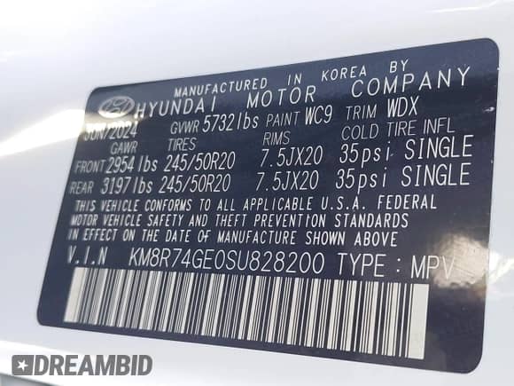 2025 Hyundai Palisade Calligraphy with VIN KM8R74GE0SU828200, listed as a IAAI auction lot 42393077 with 4,898 mi miles and . Bid and sale history available at DreamBid. Image 9.