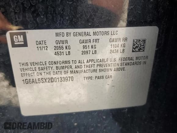 ✅ 2013 Cadillac ATS Premium • VIN: 1G6AL5SX2D0133970 • Лот: 68322045. Опубликован ранее на Copart с пробегом 120 120 миль. Бесплатный доступ к архиву аукционных продаж из США и подробный отчёт об истории автомобиля на DreamBid. Изображение 13.