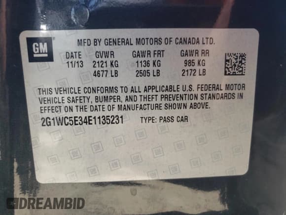 ✅ 2014 Chevrolet Impala LTZ • VIN: 2G1WC5E34E1135231 • Лот: 66640884. Опубликован ранее на Copart с пробегом 86 259 миль. Бесплатный доступ к архиву аукционных продаж из США и подробный отчёт об истории автомобиля на DreamBid. Изображение 13.