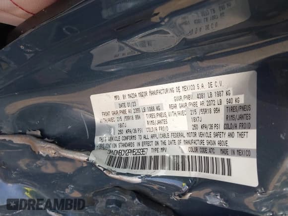 ✅ 2023 Mazda CX-30 S Preferred • VIN: 3MVDMBCM2PM529357 • Lot: 41796705. Listed on IAAI with Not provided. Free auction sales archive from the USA and detailed vehicle history report at DreamBid. Image 9.