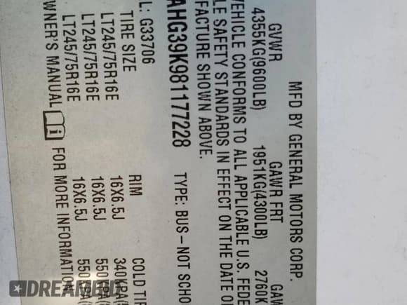 ✅ 2008 Chevrolet Express Passenger • VIN: 1GAHG39K981177228 • Lot: 55031385. Listed on Copart with 274,971 mi. Free auction sales archive from the USA and detailed vehicle history report at DreamBid. Image 13.