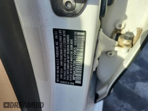 ✅ 2011 Porsche Panamera • VIN: WP0AA2A70BL019965 • Lot: 85564725. Wystawiony na Copart z przebiegiem 90 979 mil. Bezpłatny archiwum sprzedaży aukcyjnych z USA i szczegółowy raport historii pojazdu na DreamBid. Zdjęcie 12.