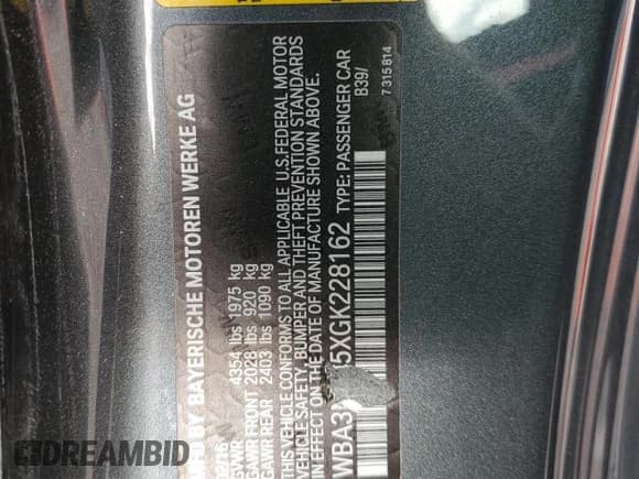 ✅ 2016 BMW 4 Series 428i • VIN: WBA3N7C5XGK228162 • Lot: 54503165. Listed on Copart with Not provided. Free auction sales archive from the USA and detailed vehicle history report at DreamBid. Image 13.