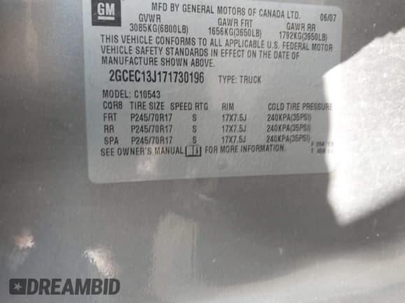 ✅ 2007 Chevrolet Silverado 1500 1LT • VIN: 2GCEC13J171730196 • Lot: 43476968. Wystawiony na IAAI z przebiegiem 319 737 mil. Bezpłatny archiwum sprzedaży aukcyjnych z USA i szczegółowy raport historii pojazdu na DreamBid. Zdjęcie 9.