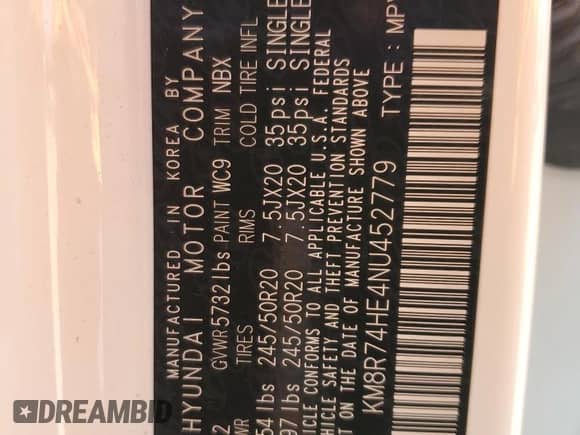 2022 Hyundai Palisade Calligraphy с VIN KM8R74HE4NU452779, выставлен на аукционе Copart как лот 71970094 с пробегом 38 098 миль миль и Списание • Salvage title. История ставок и продаж доступна на DreamBid. Изображение 15.