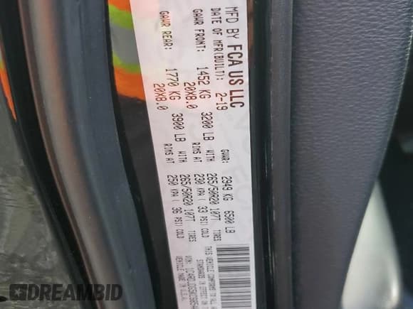 ✅ 2019 Dodge Durango GT Plus • VIN: 1C4RDJDG5KC685400 • Lot: 81029485. Wystawiony na Copart z przebiegiem 104 890 mil. Bezpłatny archiwum sprzedaży aukcyjnych z USA i szczegółowy raport historii pojazdu na DreamBid. Zdjęcie 13.