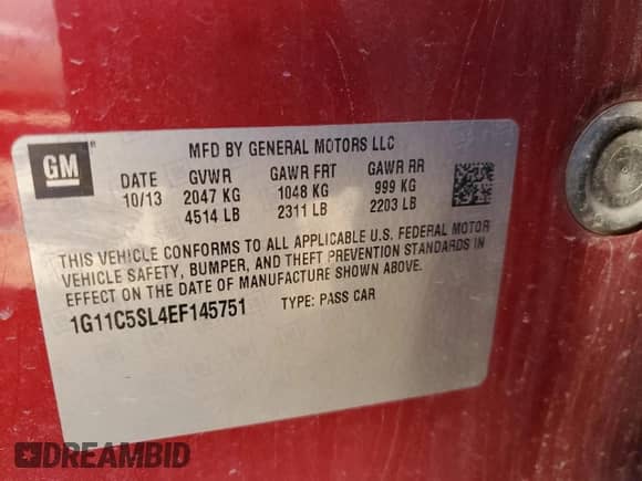 2014 Chevrolet Malibu LT z VIN 1G11C5SL4EF145751, wystawiony jako Copart lot #90912765 z przebiegiem 170 668 mil mil oraz Czysty tytuł • Clean title. Historia ofert i sprzedaży dostępna na DreamBid. Obrazek 12.