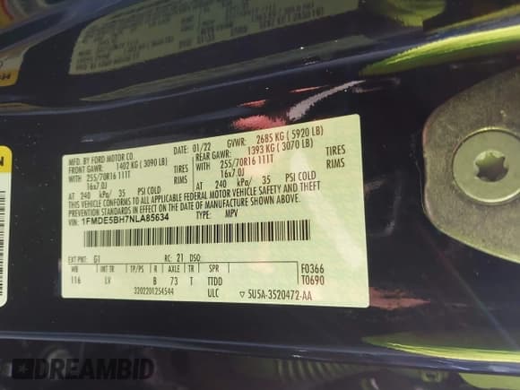 ✅ 2022 Ford Bronco • VIN: 1FMDE5BH7NLA85634 • Lot: 42154948. Wystawiony na IAAI z przebiegiem 9 973 mil. Bezpłatny archiwum sprzedaży aukcyjnych z USA i szczegółowy raport historii pojazdu na DreamBid. Zdjęcie 9.