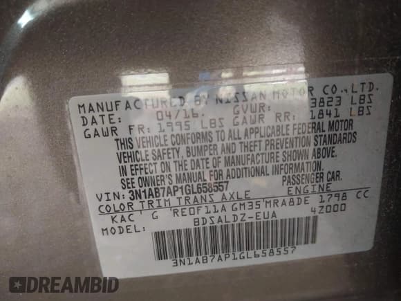 ✅ 2016 Nissan Sentra SR • VIN: 3N1AB7AP1GL658557 • Лот: 43375498. Опубликован ранее на IAAI с пробегом 98 684 миль. Бесплатный доступ к архиву аукционных продаж из США и подробный отчёт об истории автомобиля на DreamBid. Изображение 9.