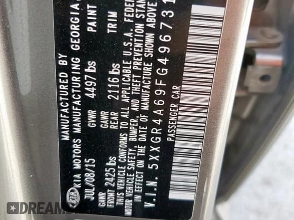 ✅ 2015 Kia Optima SX Turbo • VIN: 5XXGR4A69FG496731 • Lot: 69705365. Listed on Copart with 139,271 mi. Free auction sales archive from the USA and detailed vehicle history report at DreamBid. Image 12.