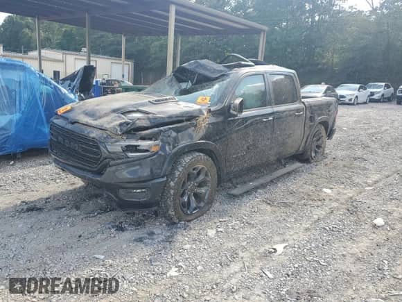 2021 Ram 1500 Limited with VIN 1C6SRFHT5MN567028, listed as a Copart auction lot 68418825 with 106,354 mi miles and Clean title. Bid and sale history available at DreamBid. Image 1.