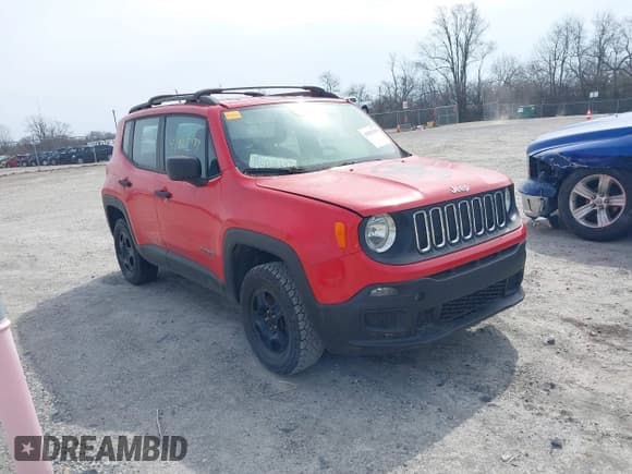 ✅ 2017 Jeep Renegade Sport • VIN: ZACCJBAH8HPG14858 • Лот: 41825139. Опубликован ранее на IAAI с пробегом 96 686 миль. Бесплатный доступ к архиву аукционных продаж из США и подробный отчёт об истории автомобиля на DreamBid. Изображение 1.