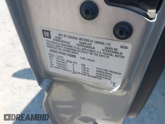 2006 Chevrolet Silverado 1500 LT2 z VIN 2GCEC19T661143998, wystawiony jako IAAI lot #42574878 z przebiegiem 229 675 mil mil oraz . Historia ofert i sprzedaży dostępna na DreamBid. Obrazek 9.