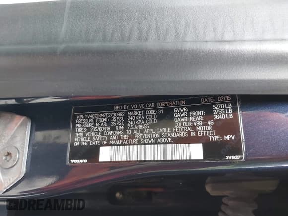 ✅ 2015 Volvo XC60 T5 Platinum • VIN: YV4612RM7F2730992 • Lot: 43670814. Wystawiony na IAAI z przebiegiem 89 723 mil. Bezpłatny archiwum sprzedaży aukcyjnych z USA i szczegółowy raport historii pojazdu na DreamBid. Zdjęcie 9.
