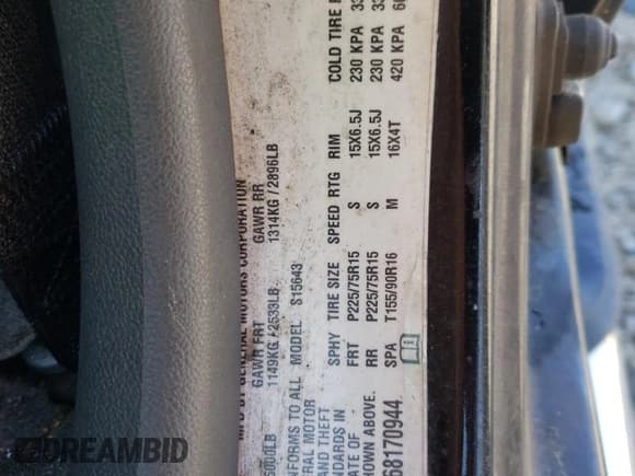 ✅ 2006 Chevrolet Colorado 1LT • VIN: 1GCCS136568170944 • Лот: 47344535. Опубликован ранее на Copart с пробегом 135 554 миль. Бесплатный доступ к архиву аукционных продаж из США и подробный отчёт об истории автомобиля на DreamBid. Изображение 12.