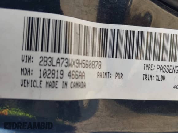 2009 Dodge Charger SRT-8 с VIN 2B3LA73WX9H560878, выставлен на аукционе IAAI как лот 41751921 с пробегом 138 596 миль миль и . История ставок и продаж доступна на DreamBid. Изображение 9.