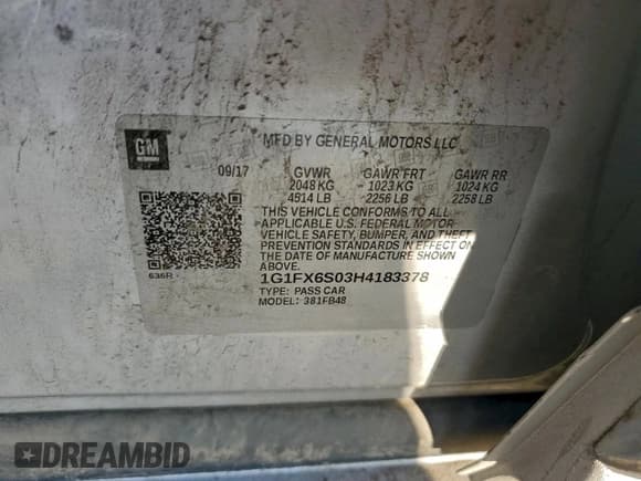 ✅ 2017 Chevrolet Bolt EV Premier • VIN: 1G1FX6S03H4183378 • Lot: 94339175. Listed on Copart with 110,063 mi. Free auction sales archive from the USA and detailed vehicle history report at DreamBid. Image 14.