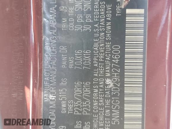 ✅ 2009 Hyundai Santa Fe GLS • VIN: 5NMSG13D29H274600 • Lot: 87192274. Listed on Copart with 159,950 mi. Free auction sales archive from the USA and detailed vehicle history report at DreamBid. Image 13.