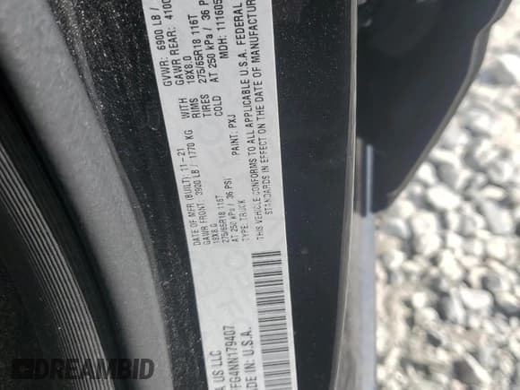 ✅ 2022 Ram 1500 Big Horn • VIN: 1C6RRFFG4NN179407 • Lot: 61507005. Listed on Copart with 37,645 mi. Free auction sales archive from the USA and detailed vehicle history report at DreamBid. Image 12.