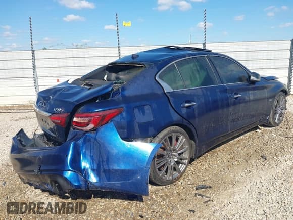 ✅ 2018 Infiniti Q50 Red Sport 400 • VIN: JN1FV7AP6JM461331 • Lot: 43685760. Listed on IAAI with Not provided. Free auction sales archive from the USA and detailed vehicle history report at DreamBid. Image 4.