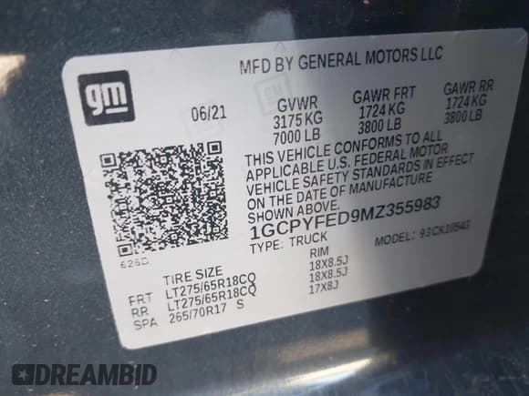 ✅ 2021 Chevrolet Silverado 1500 LT Trail Boss • VIN: 1GCPYFED9MZ355983 • Lot: 43345360. Wystawiony na IAAI z przebiegiem 94 150 mil. Bezpłatny archiwum sprzedaży aukcyjnych z USA i szczegółowy raport historii pojazdu na DreamBid. Zdjęcie 9.