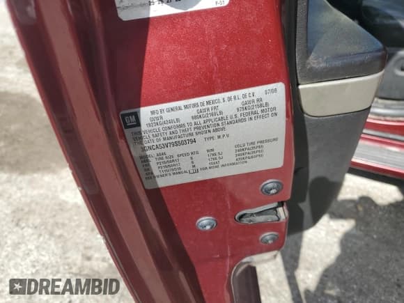 ✅ 2009 Chevrolet HHR 2LT • VIN: 3GNCA53V79S503794 • Lot: 81801865. Listed on Copart with 172,270 mi. Free auction sales archive from the USA and detailed vehicle history report at DreamBid. Image 12.