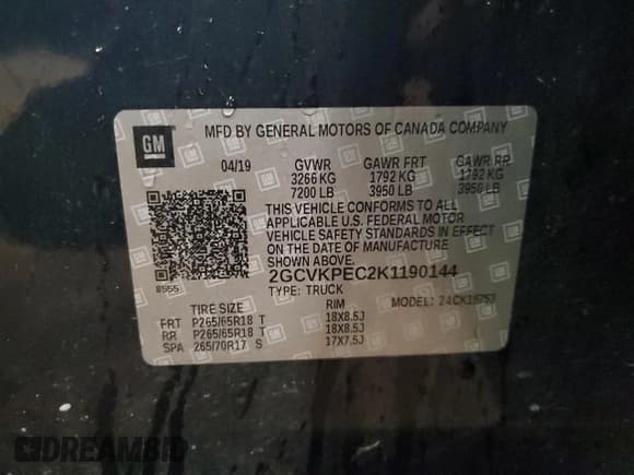 ✅ 2019 Chevrolet Silverado 1500 LT • VIN: 2GCVKPEC2K1190144 • Lot: 90080985. Wystawiony na Copart z przebiegiem 100 990 mil. Bezpłatny archiwum sprzedaży aukcyjnych z USA i szczegółowy raport historii pojazdu na DreamBid. Zdjęcie 12.