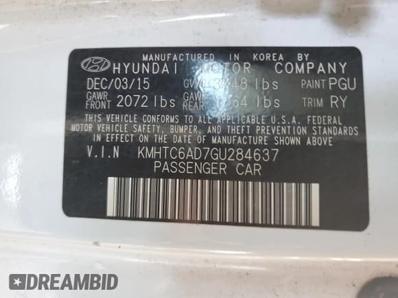 ✅ 2016 Hyundai Veloster • VIN: KMHTC6AD7GU284637 • Lot: 79264494. Wystawiony na Copart z przebiegiem 137 199 mil. Bezpłatny archiwum sprzedaży aukcyjnych z USA i szczegółowy raport historii pojazdu na DreamBid. Zdjęcie 12.