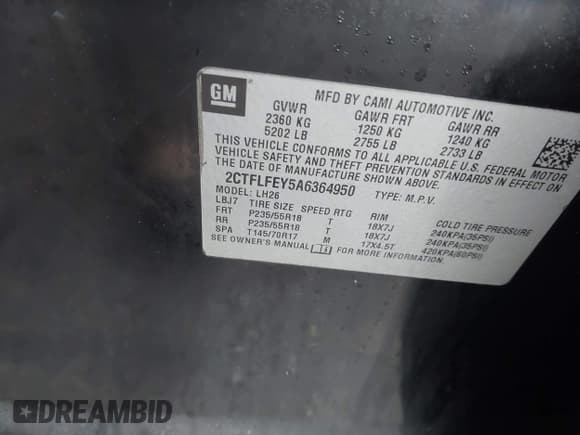 ✅ 2010 GMC Terrain SLT-1 • VIN: 2CTFLFEY5A6364950 • Lot: 41452467. Wystawiony na IAAI z przebiegiem 276 436 mil. Bezpłatny archiwum sprzedaży aukcyjnych z USA i szczegółowy raport historii pojazdu na DreamBid. Zdjęcie 9.