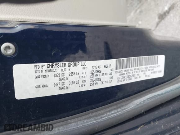 ✅ 2013 Chrysler Town & Country Touring • VIN: 2C4RC1BG8DR525821 • Lot: 43745753. Wystawiony na IAAI z przebiegiem 220 839 mil. Bezpłatny archiwum sprzedaży aukcyjnych z USA i szczegółowy raport historii pojazdu na DreamBid. Zdjęcie 9.