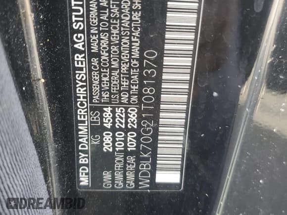 ✅ 2001 Mercedes-Benz CLK 320/430 • VIN: WDBLK70G21T081370 • Lot: 92495155. Listed on Copart with 165,814 mi. Free auction sales archive from the USA and detailed vehicle history report at DreamBid. Image 12.