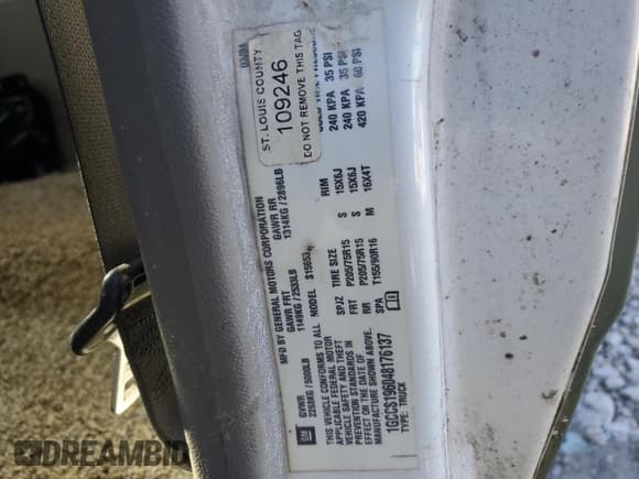 ✅ 2004 Chevrolet Colorado Z71 • VIN: 1GCCS196048176137 • Лот: 74341484. Опубликован ранее на Copart с пробегом 159 612 миль. Бесплатный доступ к архиву аукционных продаж из США и подробный отчёт об истории автомобиля на DreamBid. Изображение 12.