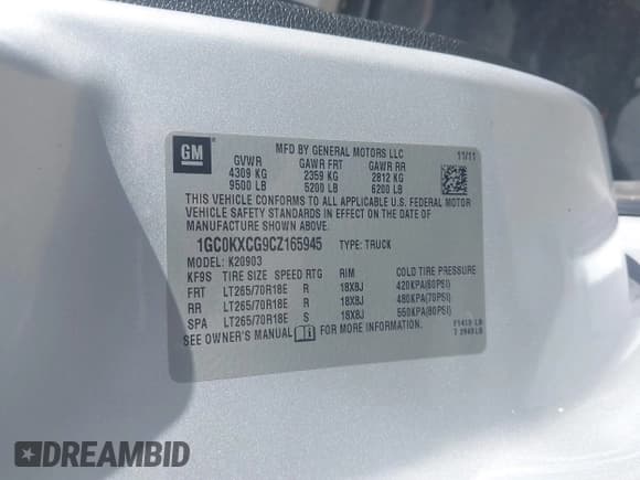 ✅ 2012 Chevrolet Silverado 2500HD LT • VIN: 1GC0KXCG9CZ165945 • Лот: 43580845. Опубликован ранее на IAAI с пробегом 131 283 миль. Бесплатный доступ к архиву аукционных продаж из США и подробный отчёт об истории автомобиля на DreamBid. Изображение 9.