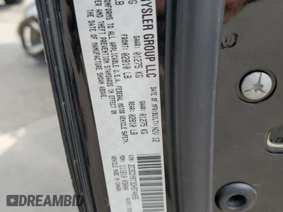 ✅ 2013 Dodge Challenger R/T • VIN: 2C3CDYBT3DH574055 • Lot: 63617635. Listed on Copart with Not provided. Free auction sales archive from the USA and detailed vehicle history report at DreamBid. Image 13.